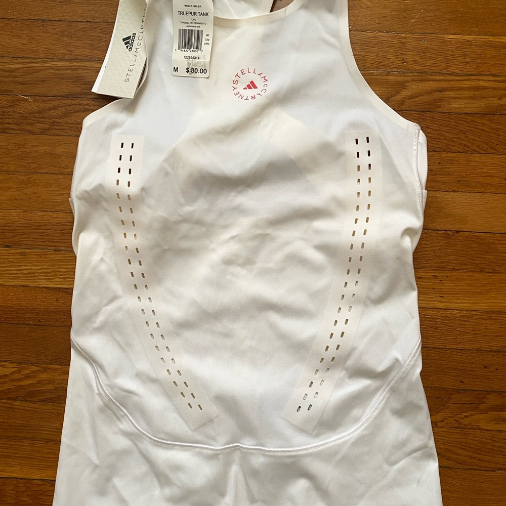 Adidas by Stella McCartney White and Pink Truepur Tank Size M